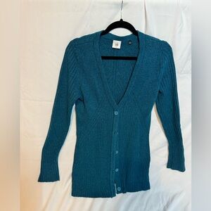 CAbi Teal Button-Up Cardigan